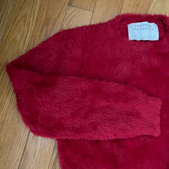 Red Fuzzy Sweater - Picture 2 of 5